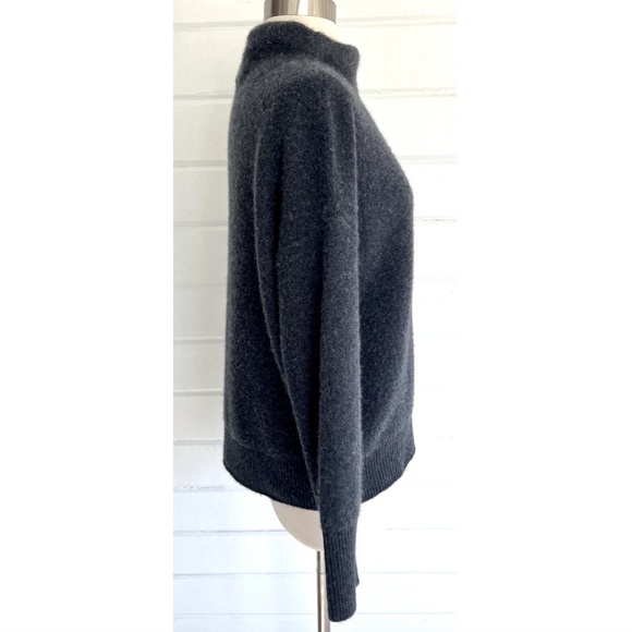 VINCE Dark Gray Brushed Cashmere Funnel Neck Sweater - XS - Picture 3 of 11